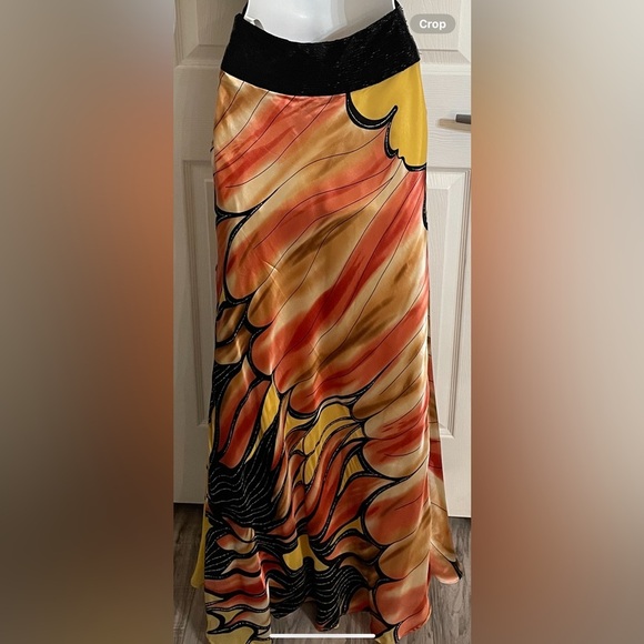 TERANI COUTURE Halter 100% Silk Dress Maxi Boho Sash Crisscross Back Size 2 - Picture 12 of 12